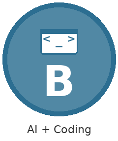 Blue Module B badge for AI and Coding Starter Kit resources