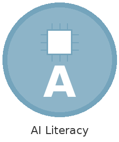 Blue Module A badge for AI Literacy Starter Kit resources