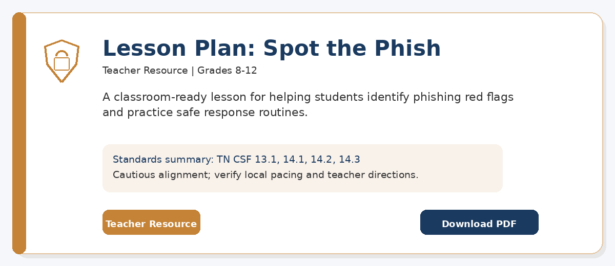 Spot the Phish lesson plan resource card preview